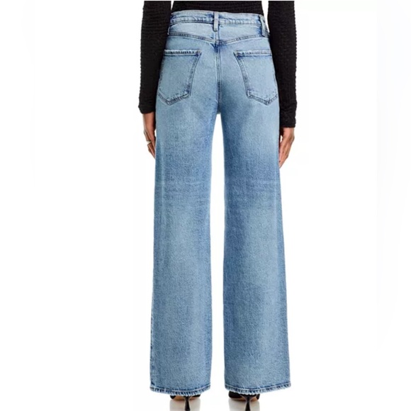 FRAME Le Jane Wide Leg Jeans Lomina Wash High Rise Blue Denim Size 30 Womens - Picture 2 of 13